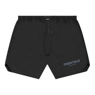 阿伦777 Fear of God Essentials FOG 20款反光字母抽绳棉短裤男