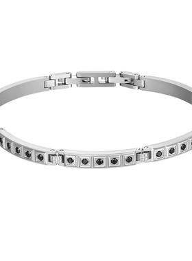 宝思薇男钛钢意大利原创设计手链