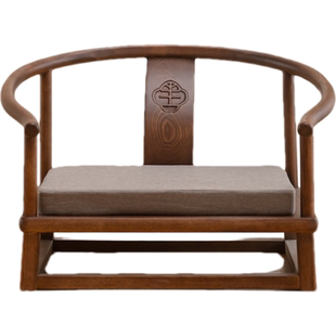 中式榻榻米座椅实木靠背主人茶椅圈椅矮椅禅椅打坐和式炕椅飘窗凳