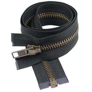 ykk拉链5号金属铜黑色单头双头衣服包包加长款羽绒服外套拉锁配件