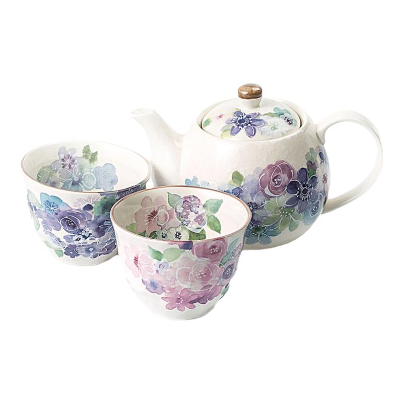 现货日本进口ceramic蓝美浓烧茶壶茶杯套装水杯茶具和风花工房