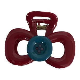 圣诞红蝴蝶结纽扣抓夹鲨鱼夹发夹女2026新款高级感盘发夹子发饰秋