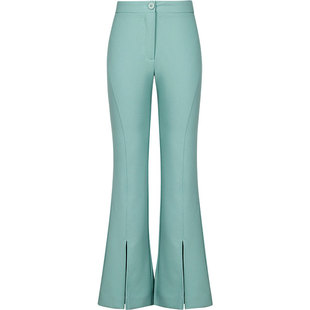 清仓【山有扶苏】OL通勤裤子女微喇九分裤开叉休闲裤垂坠显瘦