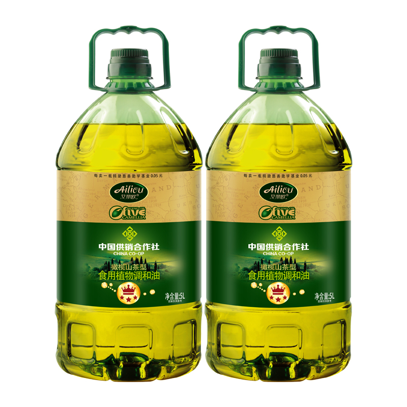 艾麗歐橄欖山茶型食用植物調(diào)和油5L*2桶家用炒菜食用油