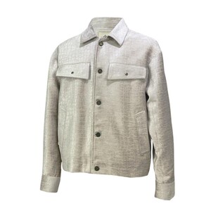 喜马拉雅做旧鳄鱼纹理提花男士秋冬重磅防寒夹克免烫提花街头外套