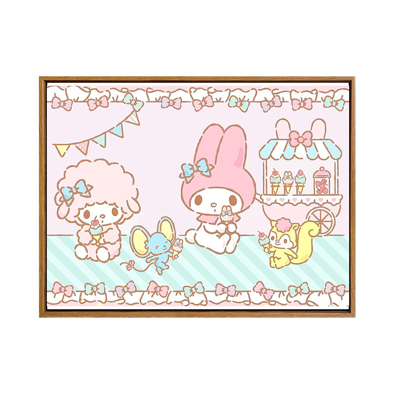 雅调美乐蒂diy数字油画装饰挂画