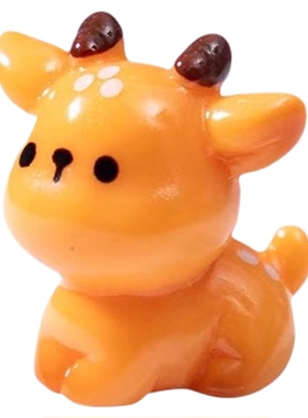 微景观卡通植绒小鹿树脂小摆件