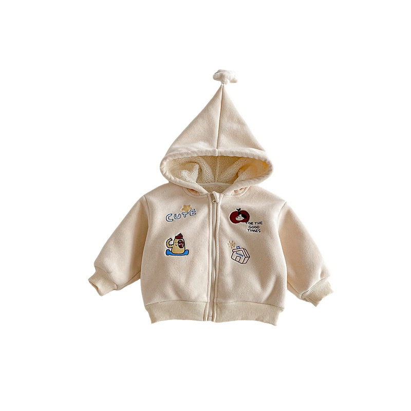 儿童星星连帽外套加绒加厚衣服