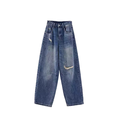 水洗设计感拖地裤宽松裤