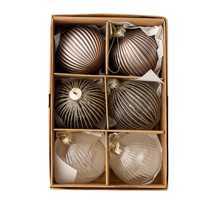 Hromeo 北欧ins桌面圣诞树彩球质感玻璃球圣诞节装饰挂饰挂件球