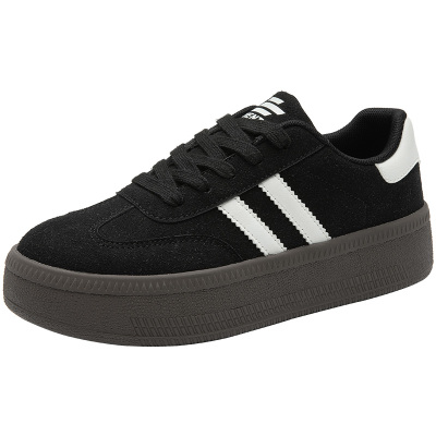 德训鞋圆头平底系带中跟