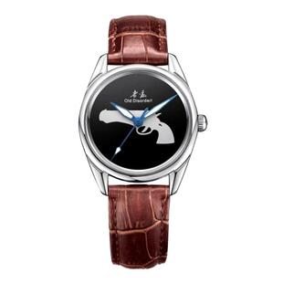 上海老乱牌机械表创意中学生男女士休闲手表夜光防水个性时尚腕表