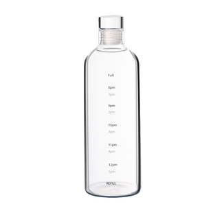 时间刻度玻璃杯大容量冷泡瓶咖啡饮料果汁茶杯子便携外带透明水杯