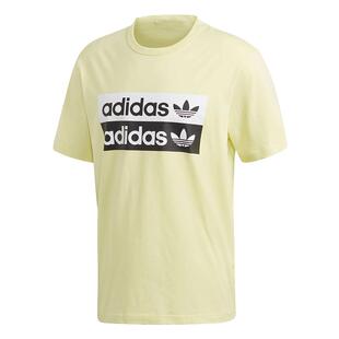 Adidas/阿迪达斯官方正品三叶草男子双排LOGO针织短袖T恤ED7194
