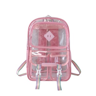 透明双肩包2026新款学生书包男女大容量多层分隔轻便背包时尚简约