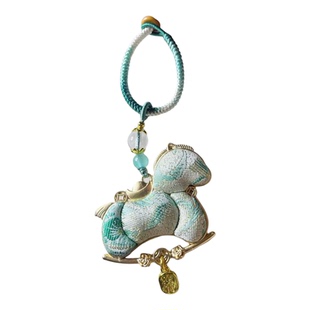 非遗宋锦生肖双面小马挂件手工编织马上有钱包挂车挂吊坠彩色挂饰