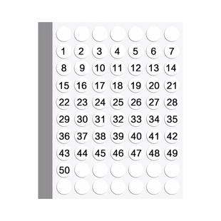 杰利数字贴纸小号圆形不干胶标签纸手写可粘贴小尺寸小标签贴纸1-100序号数字贴编码编号贴号码彩色贴纸定制