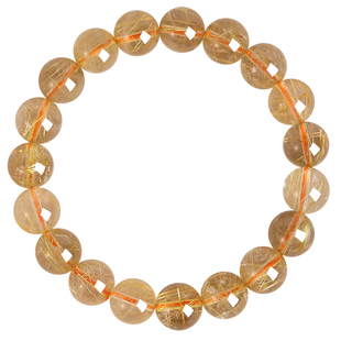 普陀山金发晶招财手串女生天然水晶黄水晶手链转运珠精致小众礼物