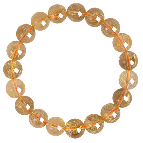 普陀山金发晶招财手串女生天然水晶黄水晶手链转运珠母亲节礼物