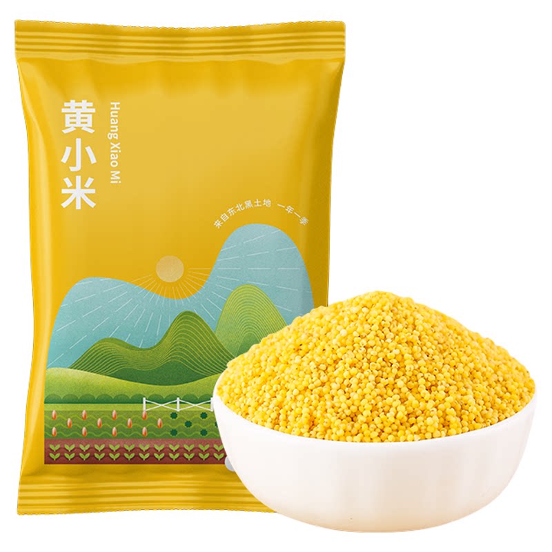 新货东北黄小米真空新米农家小黄米五谷杂粮小米粥非山西小米MP