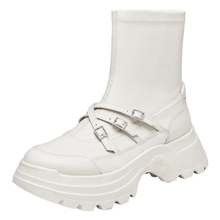 杨幂同款思加图新款朵拉鞋Dora弹力靴厚底瘦瘦靴EAH11DZ4