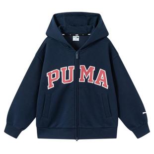 PUMA彪马男童外套新款秋季中大儿童长袖卫衣时尚连帽拉链运动上衣
