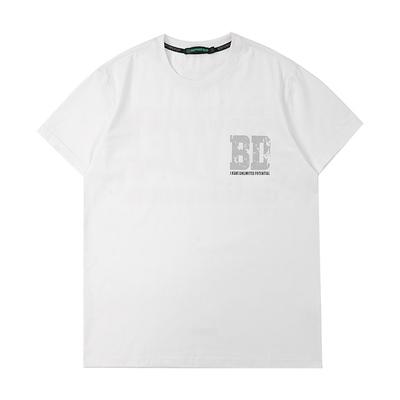 BD健美站夏季圆领爆袖正肩短袖简约美式印花健身运动T恤男