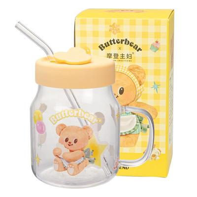 摩登主妇带盖玻璃水杯高颜值杯子