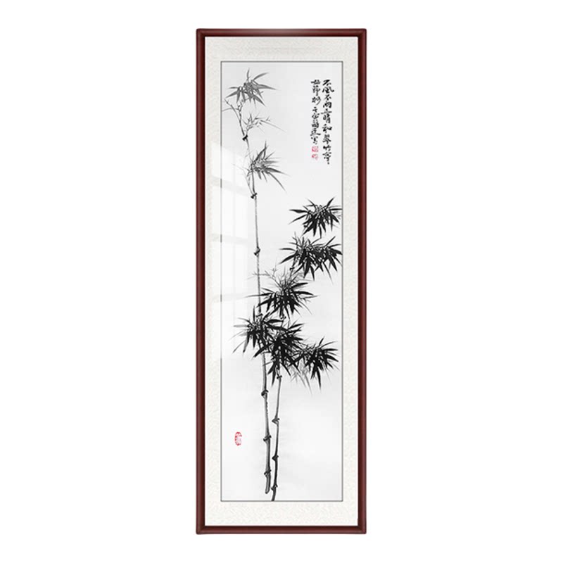 手工花鸟真迹过道条幅墨竹书画