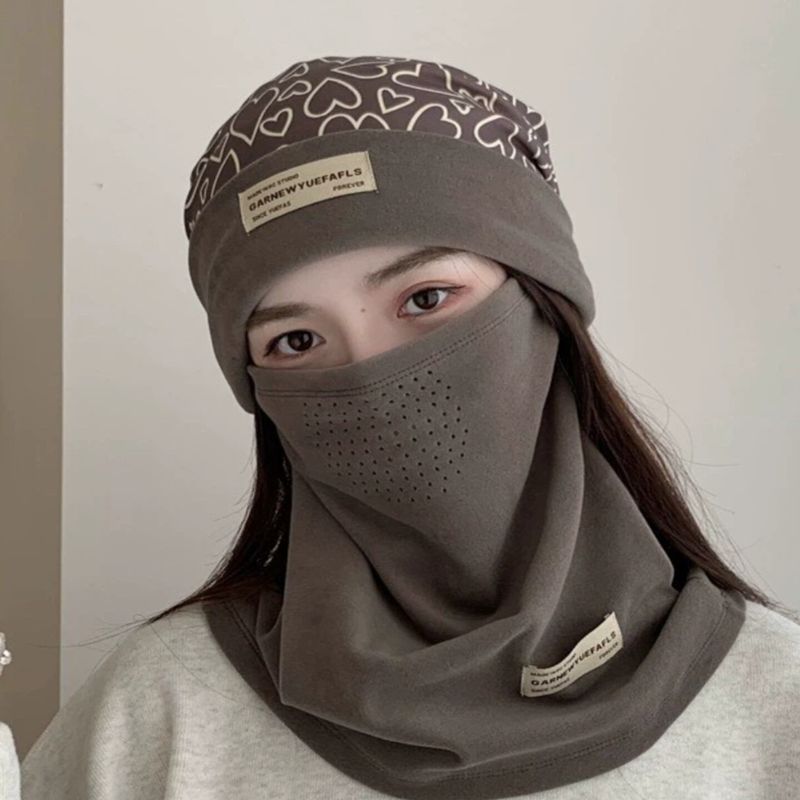 冬季保暖盆帽骑行头套女款户外跑步帽子防寒防风全脸防护防尘面罩