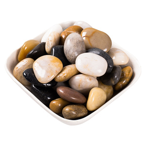 鹅卵石批发雨花石鹅软石庭院花园装饰造景石子彩色天然鹅卵石石头