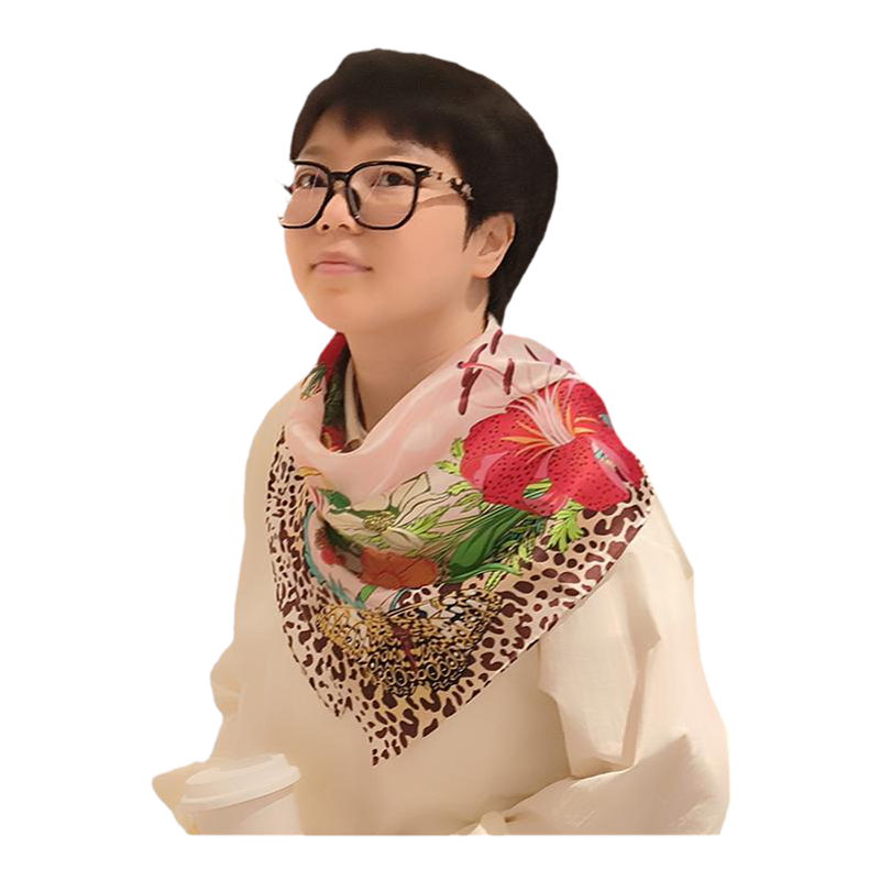 【回归自然】花豹真丝方巾90CM丝巾素绉缎送母亲节妈妈礼物礼盒装