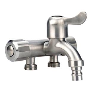 304不锈钢一进三出洗衣机水龙头三控家用多功能四通角阀一分三