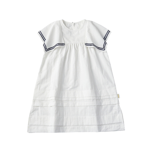 MARLMARL女宝海军风夏季短袖长连衣淑女公主裙抗沾湿paddle dress