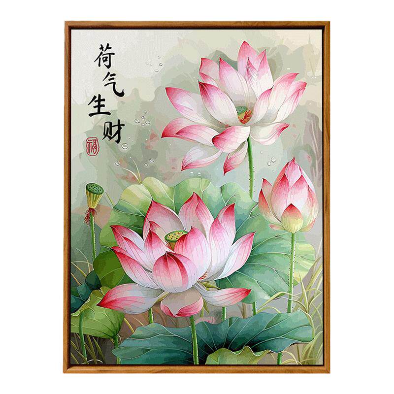 丙烯新中式diy数字油画手绘画画