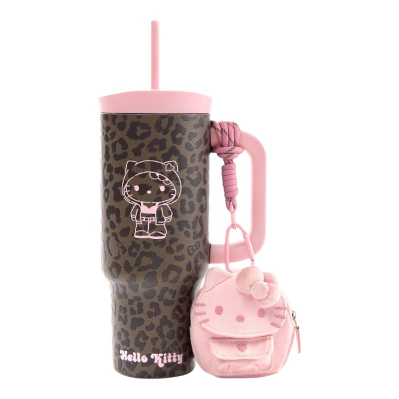 tbh野兽派家居HelloKitty吸管杯巨无霸不锈钢保温杯水杯礼物