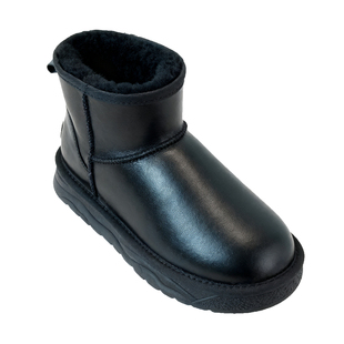 雪地靴男皮毛一体冬季加厚保暖短靴防水防滑真皮大码男款羊毛棉鞋