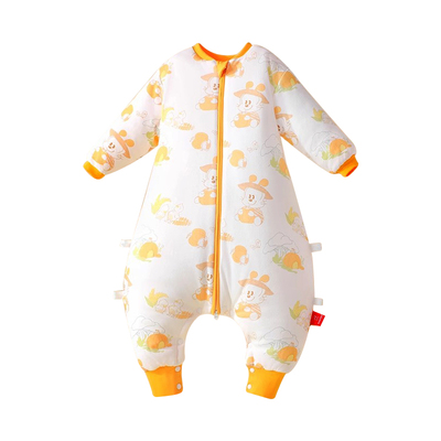 巴布豆婴儿睡袋秋冬款纯棉加厚恒温儿童睡袋分腿新生儿宝宝防踢被