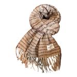 2025年秋季新款美拉德色系针织流苏围巾女加厚保暖防寒高级感围脖