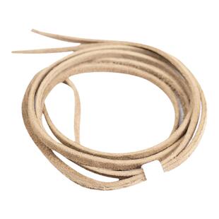 三沐高桥吾郎samgoros日本进口四面毛鹿皮绳项链搭配本色浅咖皮绳