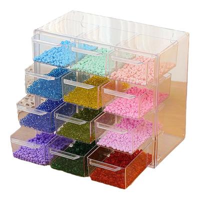串珠diy材料收纳盒分格透明桌面