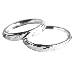 免费刻字S925纯银磨砂可转动设计师款情侣对戒指环男女旋转戒指