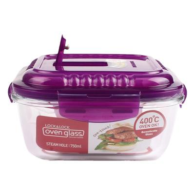 乐扣耐热玻璃饭盒蒸汽孔便当盒