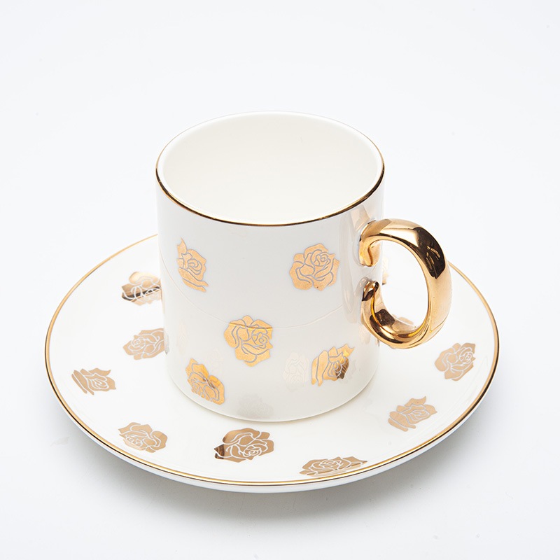 一件创意金边马克杯陶瓷手下午礼伴咖啡杯茶杯碟套装家用骨瓷