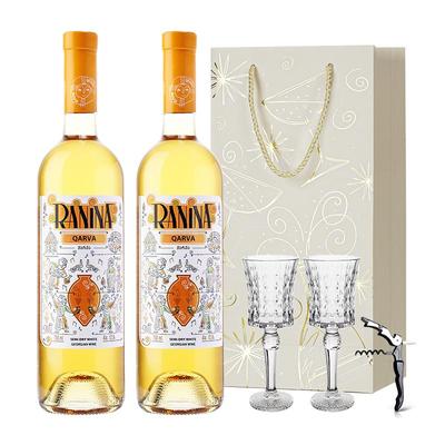 【自营】格鲁吉亚原瓶进口拉尼娜小矮人卡胡里半干白葡萄酒正品