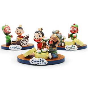 风雅堂三国吃货人物摆件泥人张四川成都锦里旅游纪念品特色工艺品