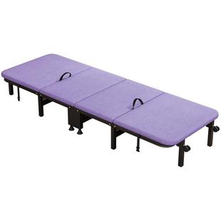 折叠床单人办公午睡便携四折床午休床家用成人简易海绵木板床陪护