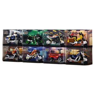 正版新品费米机车收藏馆八款合集拼装益智积木摆件玩具新年礼物