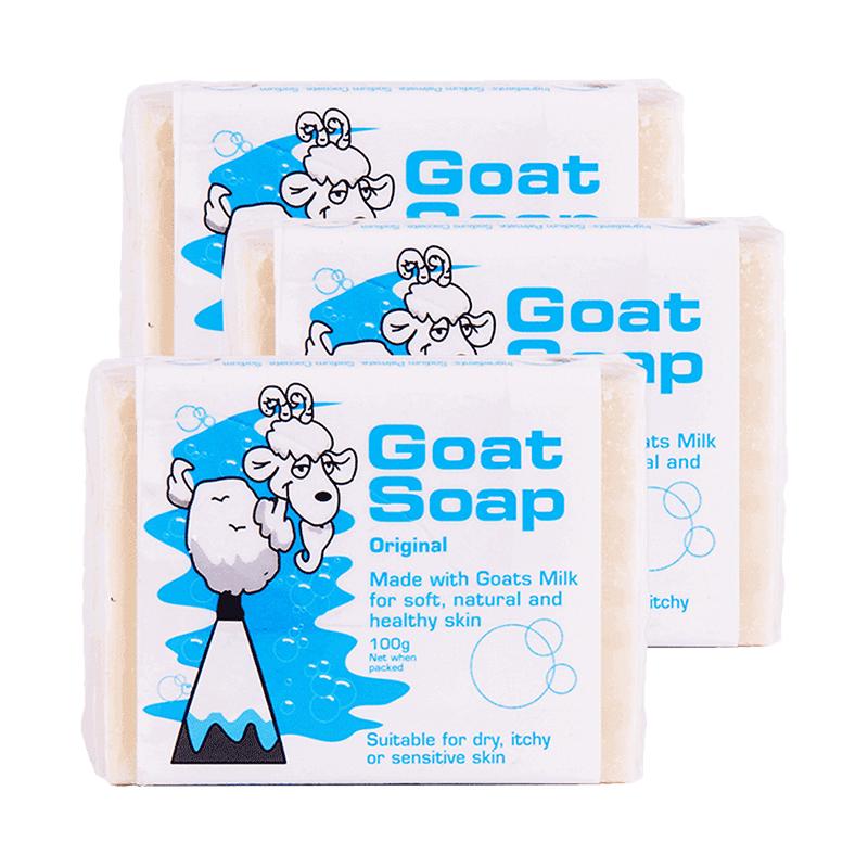 【自营】Goat soap山羊奶皂100g*3块洗脸洗澡沐浴皂孕妇滋润皮肤