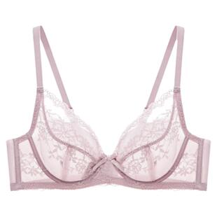 朱珠同款|曼妮芬单层围大胸显小文胸性感法式蕾丝内衣女薄款胸罩